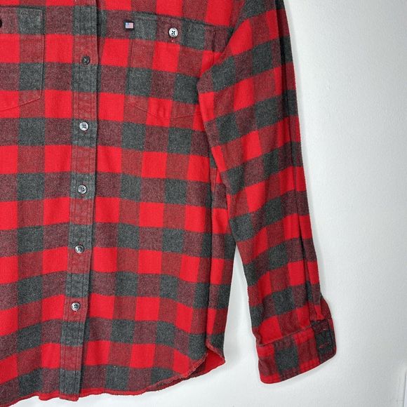 Polo Jeans Co. Womens Top L‎ Red/gray Plaid Flannel Long Sleeve Button Up - Picture 4 of 7